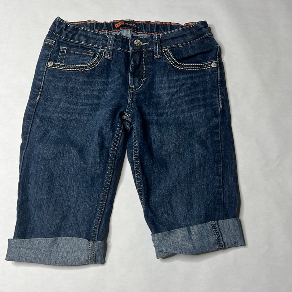 Bermuda length jean shorts